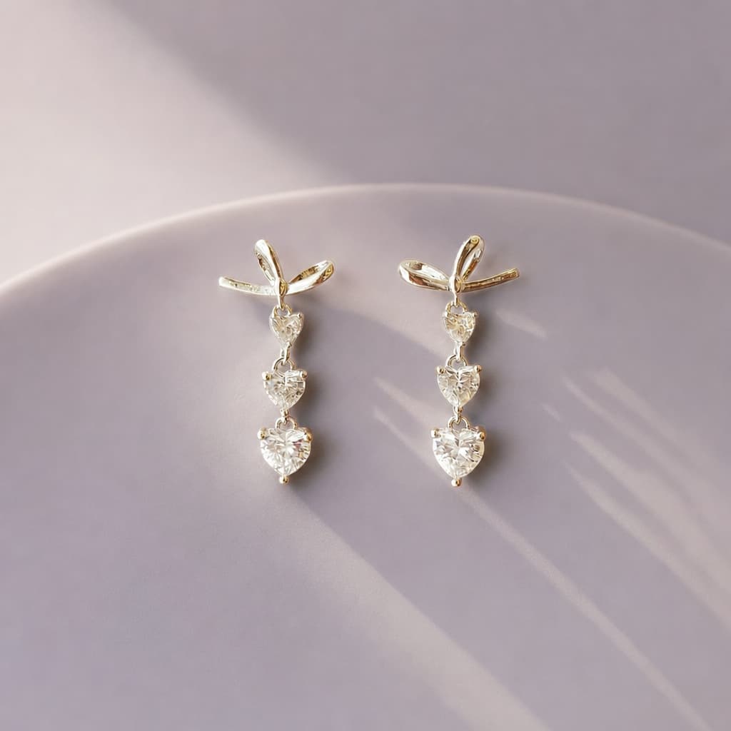 Delicate Heart Stud handmade earrings