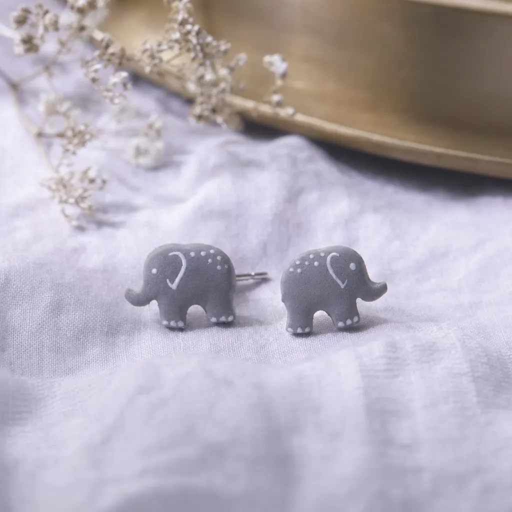 Elephant parade studs handmade earrings