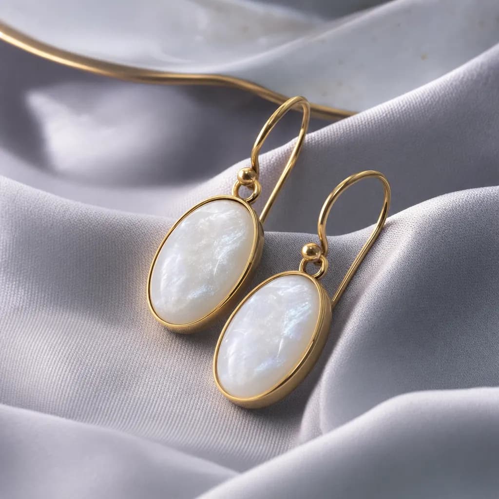 Moonrise ovals handmade earrings
