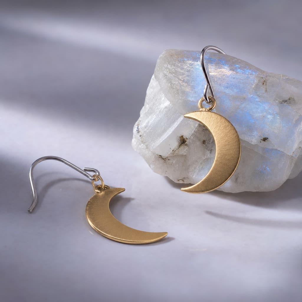 Waning moon drops handmade earrings